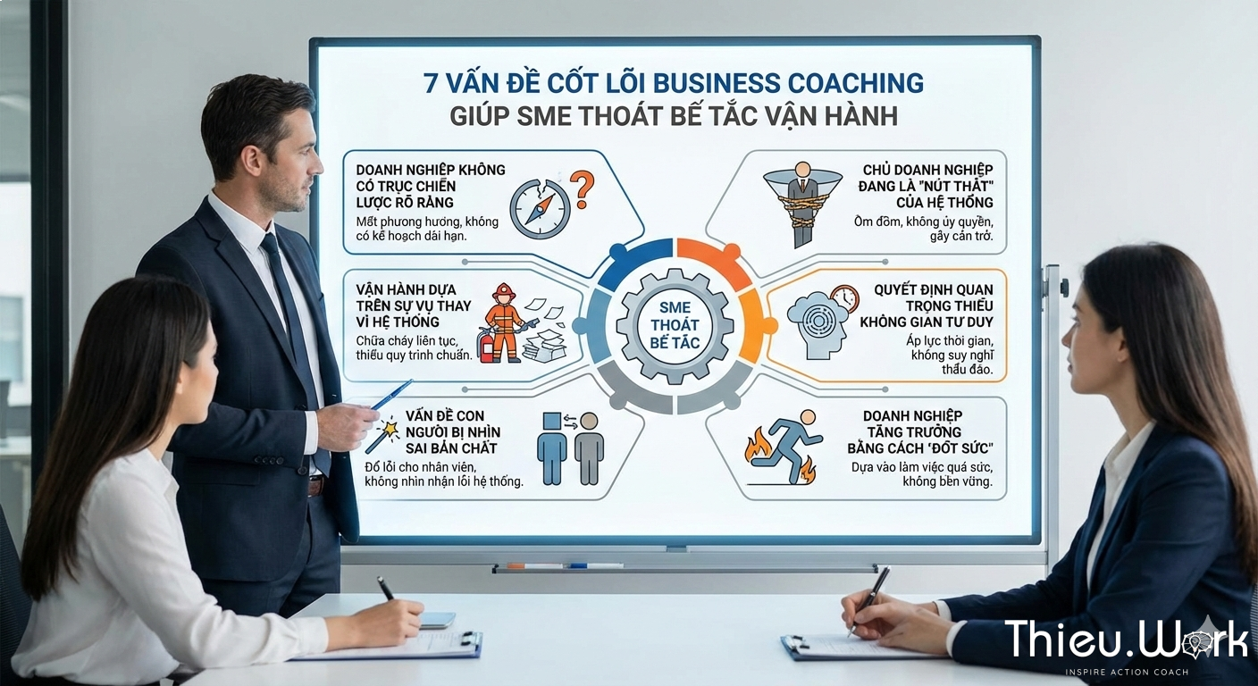 7 Vấn Đề Cốt Lõi Business Coaching Giúp SME Thoát Bế Tắc Vận Hành