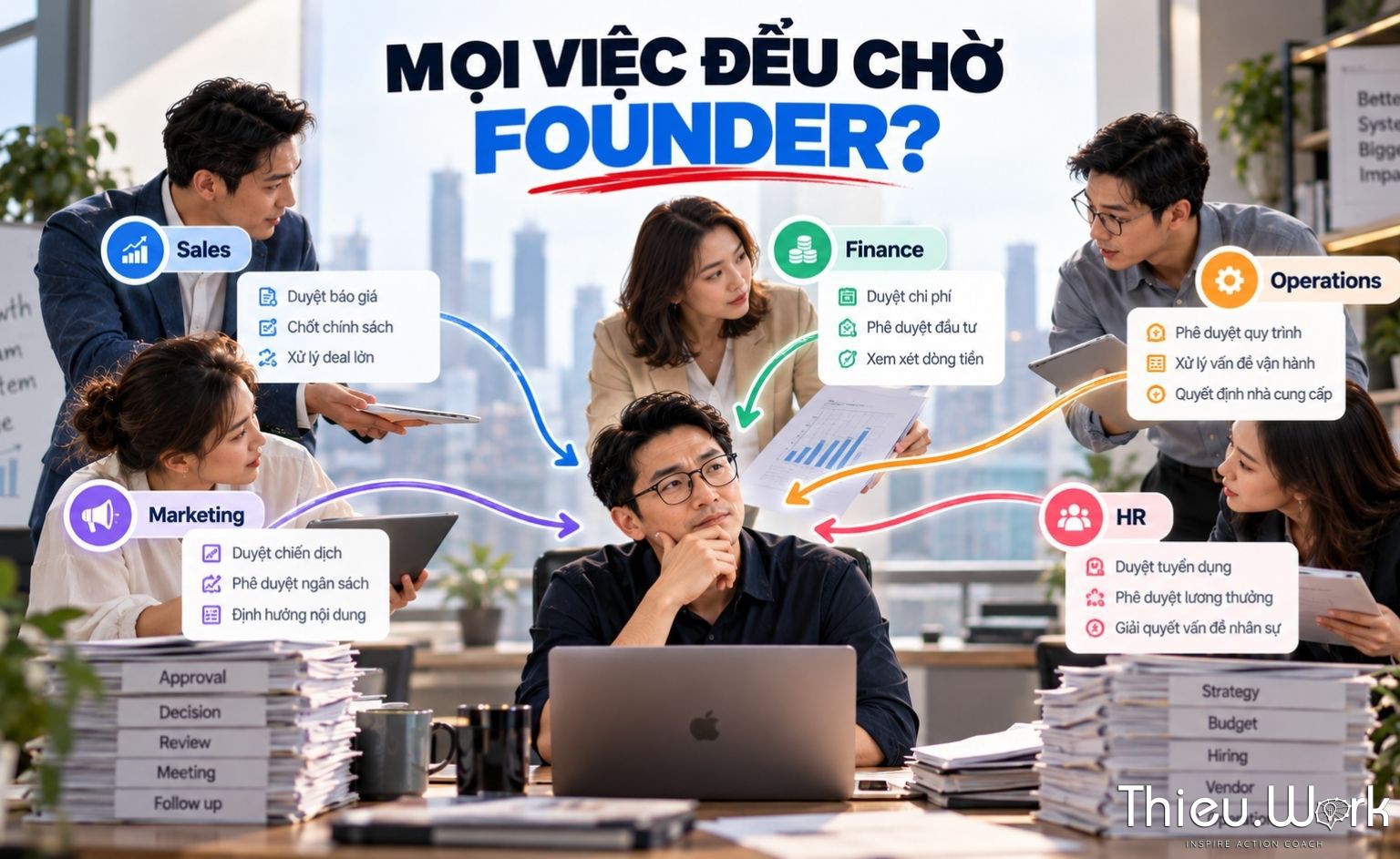 Founder trở thành điểm nghẽn khi mọi quyết định trong doanh nghiệp đều phải chờ phê duyệt